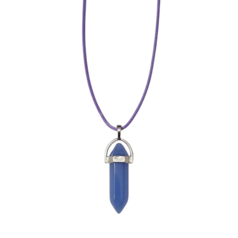 Natural Blue Quartz Crystal Hexagon Pendant‎ Reiki Chakra Healing Necklace